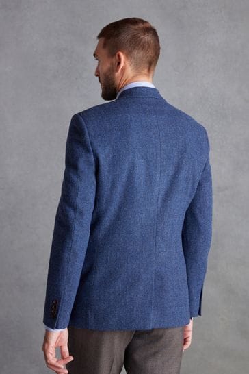 Men's blue herringbone blazer outlet