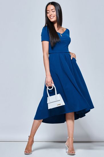 Midi dip hem shop dress