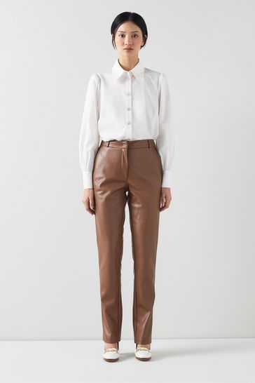 LK Bennett Hardy Faux Leather Trousers