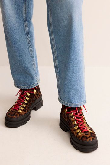 Boden Brown Lace-Up Hiker Boots