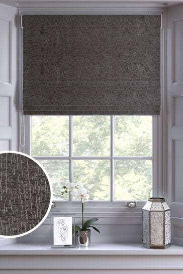 Grey Chenille Made To Measure Roman Blind