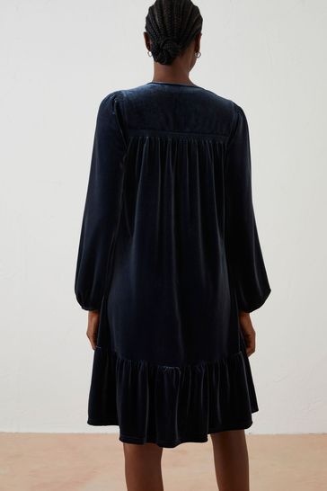Blue velvet deals swing dress