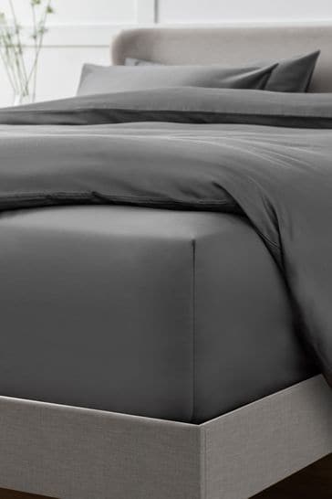 Charcoal Grey Collection Luxe 400 Thread Count Extra Deep Fitted 100% Egyptian Cotton Sateen Deep Fitted Sheet