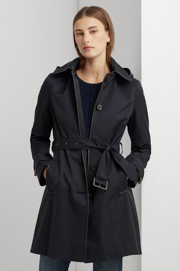 Ralph lauren navy trench coat top