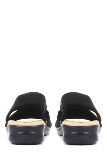 Pavers ladies black sandals hot sale