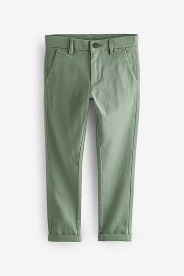 Mineral Green Skinny Fit Stretch Chino Trousers (3-17yrs)