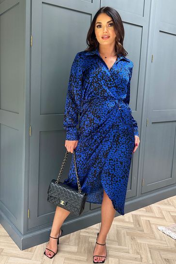 Royal blue hotsell leopard print dress