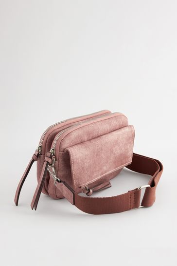 Pink Utility Wash Cross-Body Bag