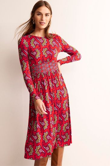 Boden red on sale dress with sleeves