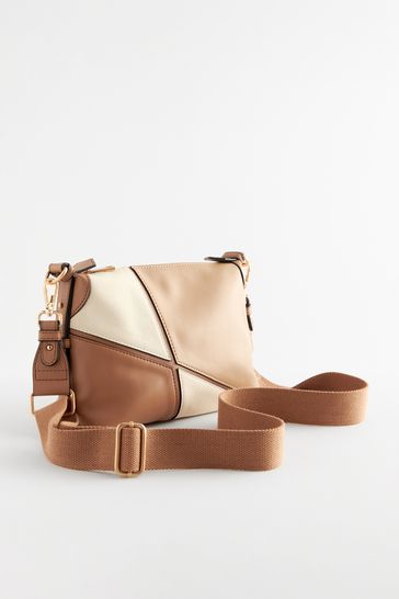 Buy Tan Brown Spliced Colourblock Cross Body Bag from Next Egypt