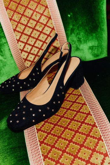 Buy Boden Black Slingback Mid Heel Pumps from Next Luxembourg