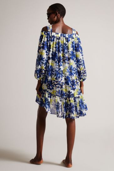 Ted baker blue off shoulder shop dress