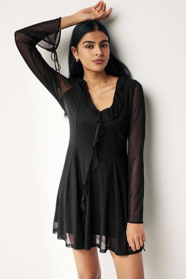Next black ruffle dress clearance