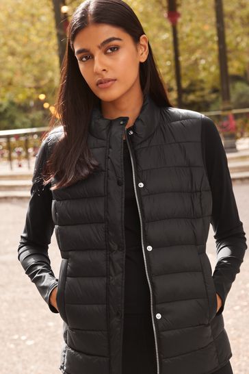 Black puffa gilet discount
