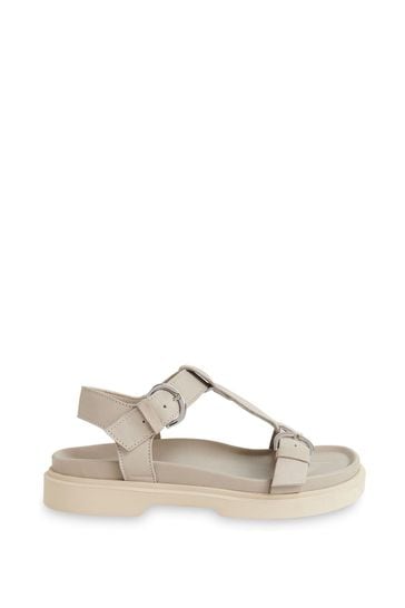 Whistles Porto Double Buckle Nude Sandals