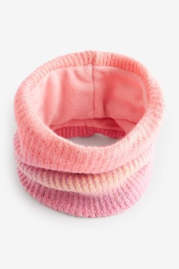 Peach Pink Ribbed Knitted Snood (1-16yrs)