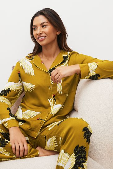 Myleene Klass Ochre Yellow Heron Button Through Pyjamas