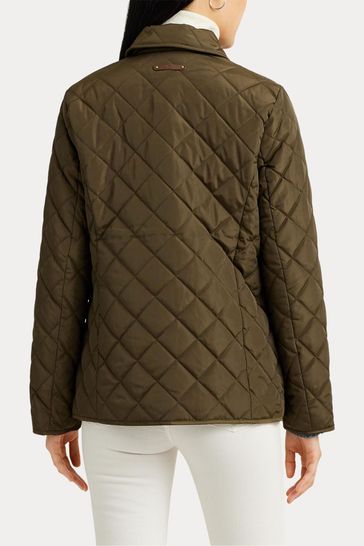 lauren ralph lauren crest patch quilted jacket