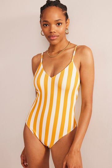 Yellow and sales white swimsuit
