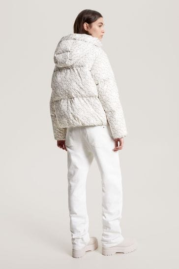 Tommy hilfiger white puffer on sale