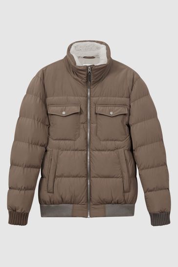 Buy Reiss Mushroom Mist Padded Faux Fur Coat from Next Turkey