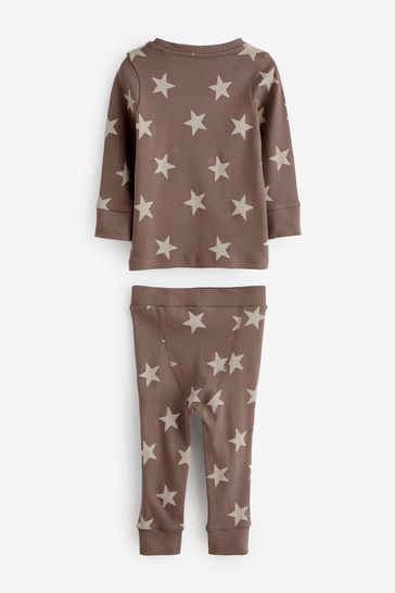 Buy Neutral Star 3 Pack Snuggle Long Sleeve Pyjamas 9mths 10yrs from Next Luxembourg