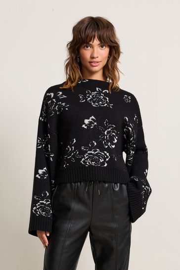 Black floral jumper shop