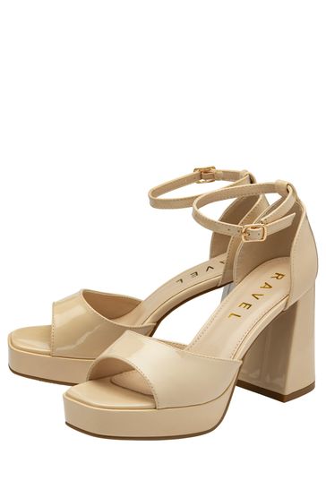 Cream ankle strap shoes top