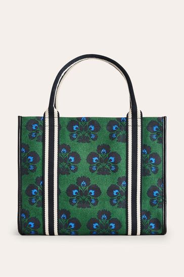 Boden Green Print Tilda Canvas Tote Bag