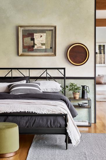 Black mid clearance century bed frame