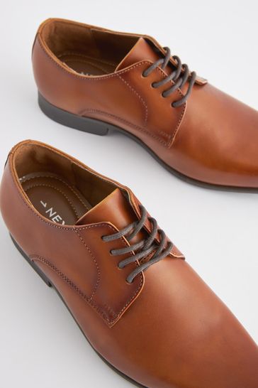 Tan leather lace outlet up shoes