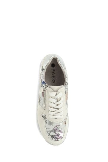 Pavers Grey Lightweight Lace Up Trainers