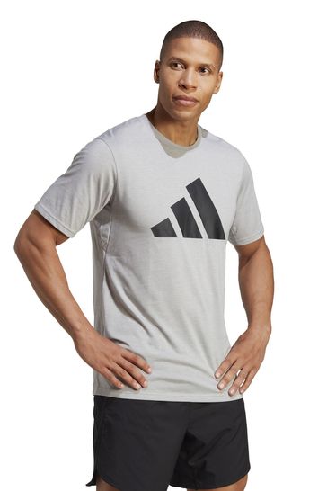 adidas Grey Train Essentials Feelready Logo Training T-Shirt