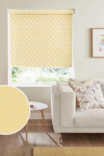 Cath Kidston Yellow Button Spot Made to Measure Roller Blind