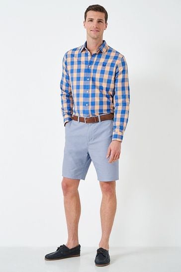 Buy Crew Clothing Company Blue Cotton Formal Shorts from Next