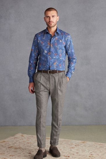 Blue flower deals shirt mens