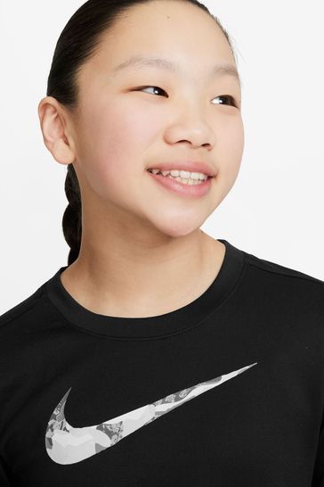 Buy Nike Black Dri FIT One Long Sleeve Base Layer Top from Next