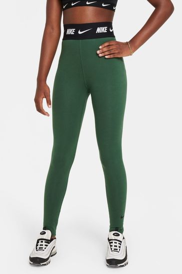 Nike Green Logo Tape High Waisted Leggings