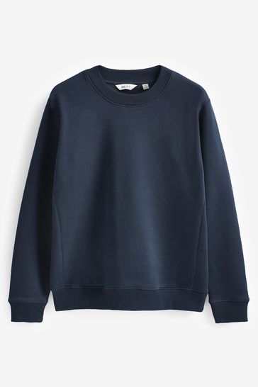 Navy Blue Regular Fit Crew Sweatshirt