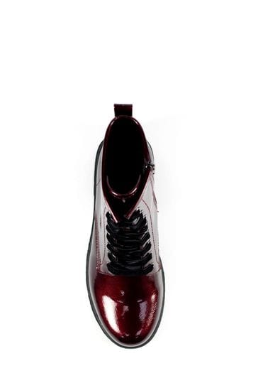 Burgundy patent leather ankle boots store