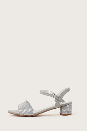 Monsoon Silver Stud Detail Heeled Sandals