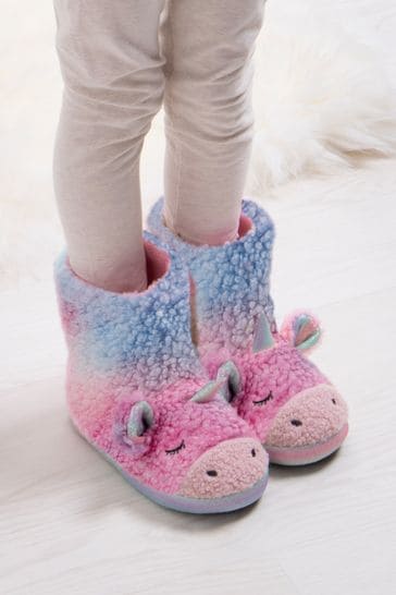 Totes Pink Kids Dino Boot Slippers