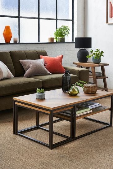 Chevron oak on sale side table
