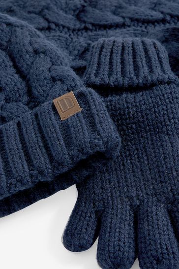 Blue sales knit gloves