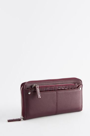 Wine Red Large Purse With Pull-Out Zip Coin Purse