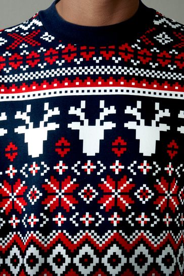 Buy Navy Red Crew Sweatshirt Christmas Sweatshirt from Next Ireland