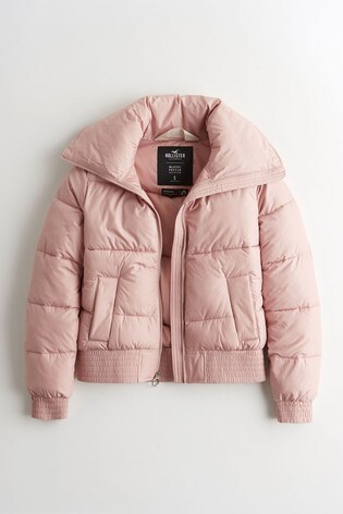 pink hollister coat