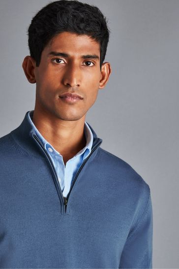 Merino zip neck jumper 2025