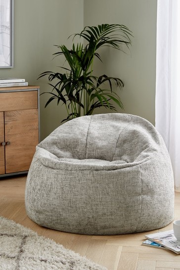Light Grey Chunky Chenille Bean Bag Chair
