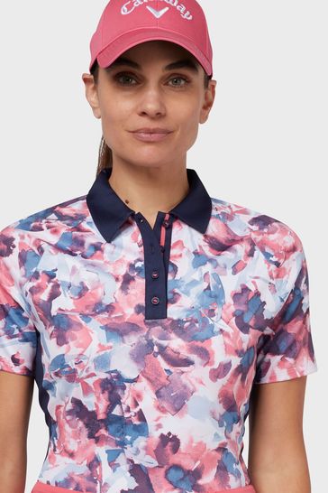Pink floral polo online